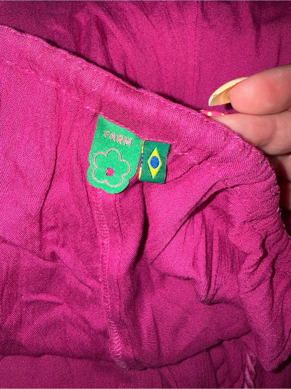 FARM Rio Vintage Fuchsia Halter Jumpsuit with Orange Floral Appliqué - Picture 7 of 8